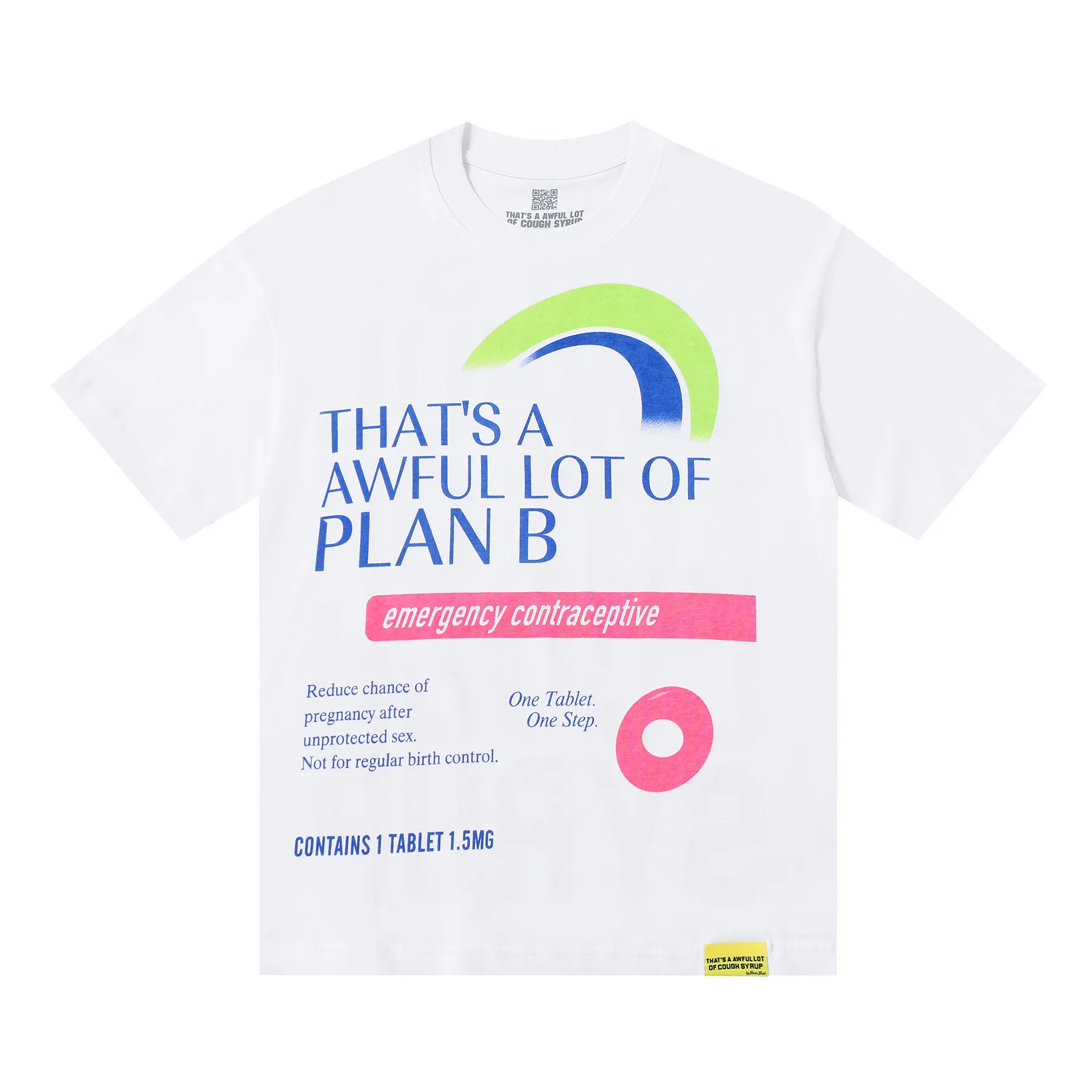 #White I THAT'S A AWFUL LOT OF COUGH SYRUP In Stock Real shot American simple trendy brand loose casual T-shirt Fabric (fabric): 32 counts Weight combed double yarn pure cotton Sizes (size): S-M L X L Color (colour): White